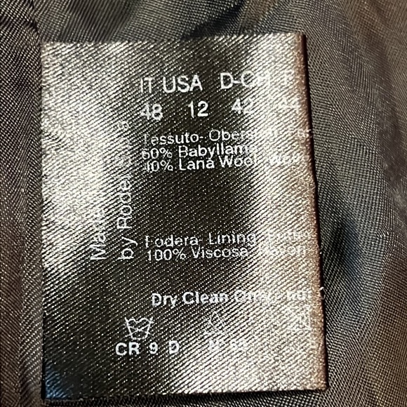 CINZIA ROCCA Black 4 Button Front Baby Llama Wool Over Top Coat Size 12 - Picture 15 of 16